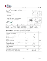 BSP123E6327T Datasheet Cover