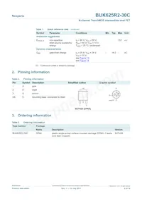 BUK625R2-30C Datasheet Page 2