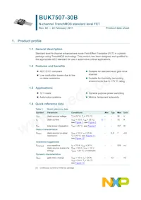 BUK7507-30B Datasheet Page 2