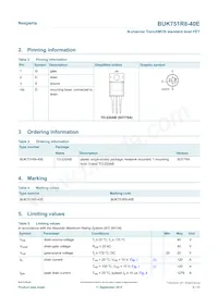 BUK751R8-40E Datasheet Page 2