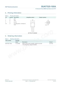 BUK7520-100A Datasheet Page 3