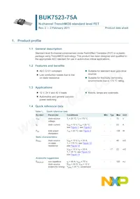 BUK7523-75A Datasheet Page 2
