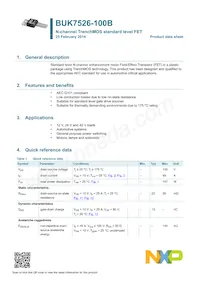 BUK7526-100B Datasheet Pagina 2