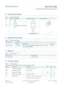 BUK7526-100B Datasheet Pagina 3