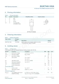 BUK7540-100A Datasheet Page 3