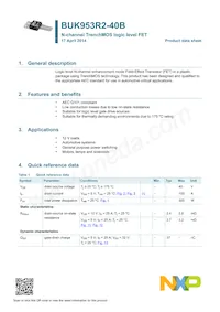 BUK953R2-40B Datasheet Page 2