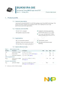 BUK961R4-30E Datasheet Pagina 2