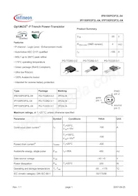 IPP100P03P3L-04 Datasheet Cover
