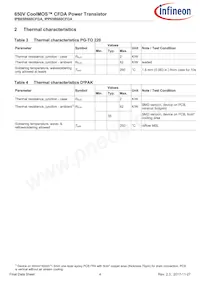 IPP65R660CFDAAKSA1 Datasheet Page 4
