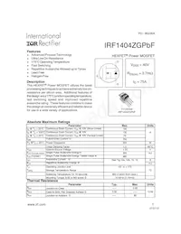IRF1404ZGPBF Datenblatt Cover