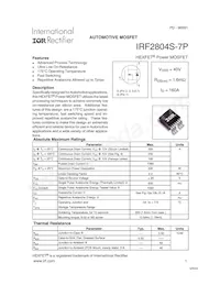 IRF2804STRR7PP Datasheet Cover