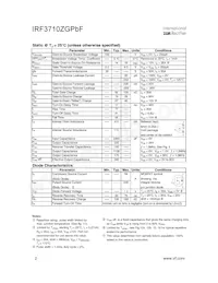 IRF3710ZGPBF Datasheet Page 2
