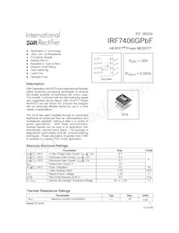 IRF7406GTRPBF Datenblatt Cover