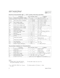 IRF7406GTRPBF Datasheet Page 2