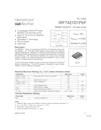 IRF7421D1PBF Datasheet Cover