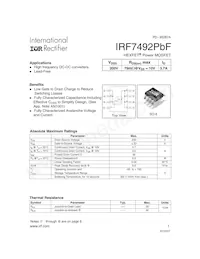 IRF7492TRPBF Datenblatt Cover