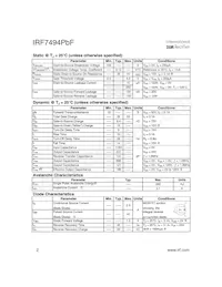 IRF7494TRPBF數據表 頁面 2