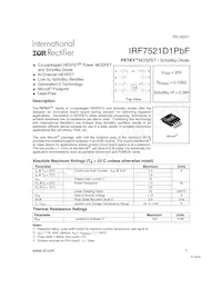 IRF7521D1TRPBF數據表 封面