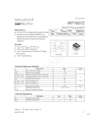 IRF7807ZPBF Datasheet Copertura