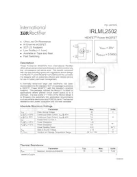 IRLML2502TR Datasheet Copertura
