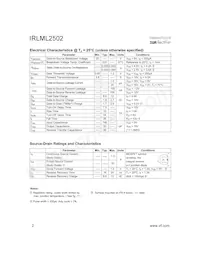 IRLML2502TR Datasheet Pagina 2