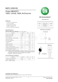 NDPL180N10BG Datasheet Cover