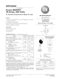 NTP30N20G Datasheet Copertura