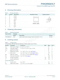 PHK28NQ03LT Datasheet Page 2