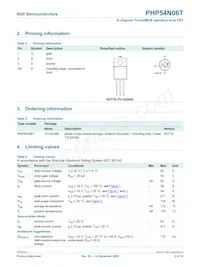 PHP54N06T Datasheet Page 2