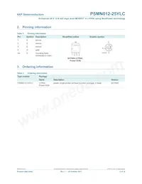 PSMN012-25YLC Datasheet Pagina 2