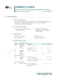 PSMN013-100ES Datasheet Copertura