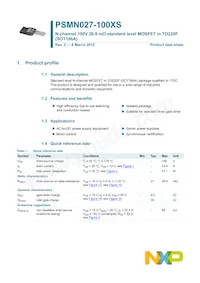 PSMN027-100XS數據表 頁面 2