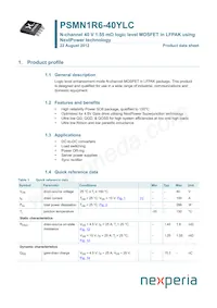 PSMN1R6-40YLC:115 Datasheet Cover