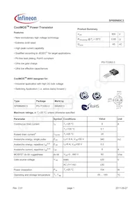 SPI08N80C3 Datasheet Cover