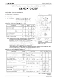 SSM3K7002BF Datasheet Cover