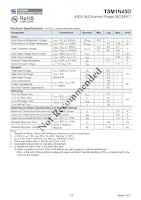 TSM1N45DCS RLG Datasheet Page 2