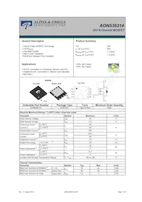 AONS36314 Datasheet Copertura