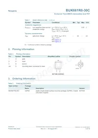 BUK661R8-30C Datasheet Pagina 2