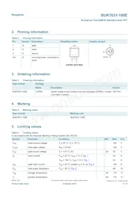 BUK7631-100E Datasheet Pagina 2