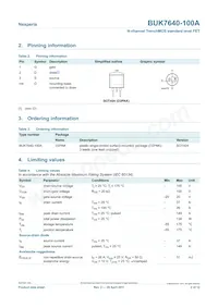 BUK7640-100A Datasheet Page 2