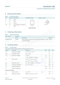 BUK963R1-40E Datasheet Page 2