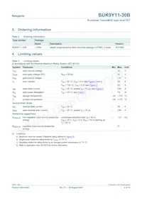 BUK9Y11-30B Datasheet Page 2