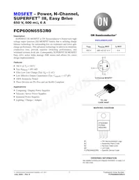 FCP600N65S3R0 Datasheet Cover