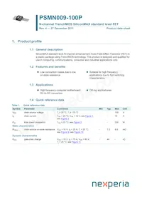 PSMN009-100P Datasheet Cover