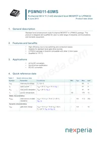 PSMN011-60MSX Datasheet Copertura