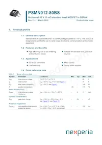 PSMN012-80BS Datasheet Copertura
