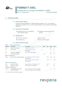 PSMN017-30EL數據表 封面