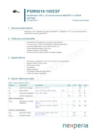 PSMN018-100ESFQ Datasheet Cover