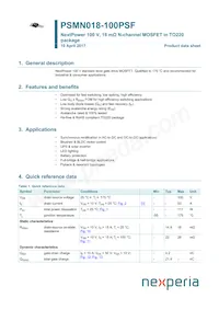 PSMN018-100PSFQ Datasheet Cover
