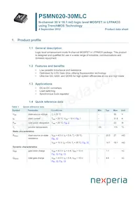 PSMN020-30MLCX Datasheet Cover